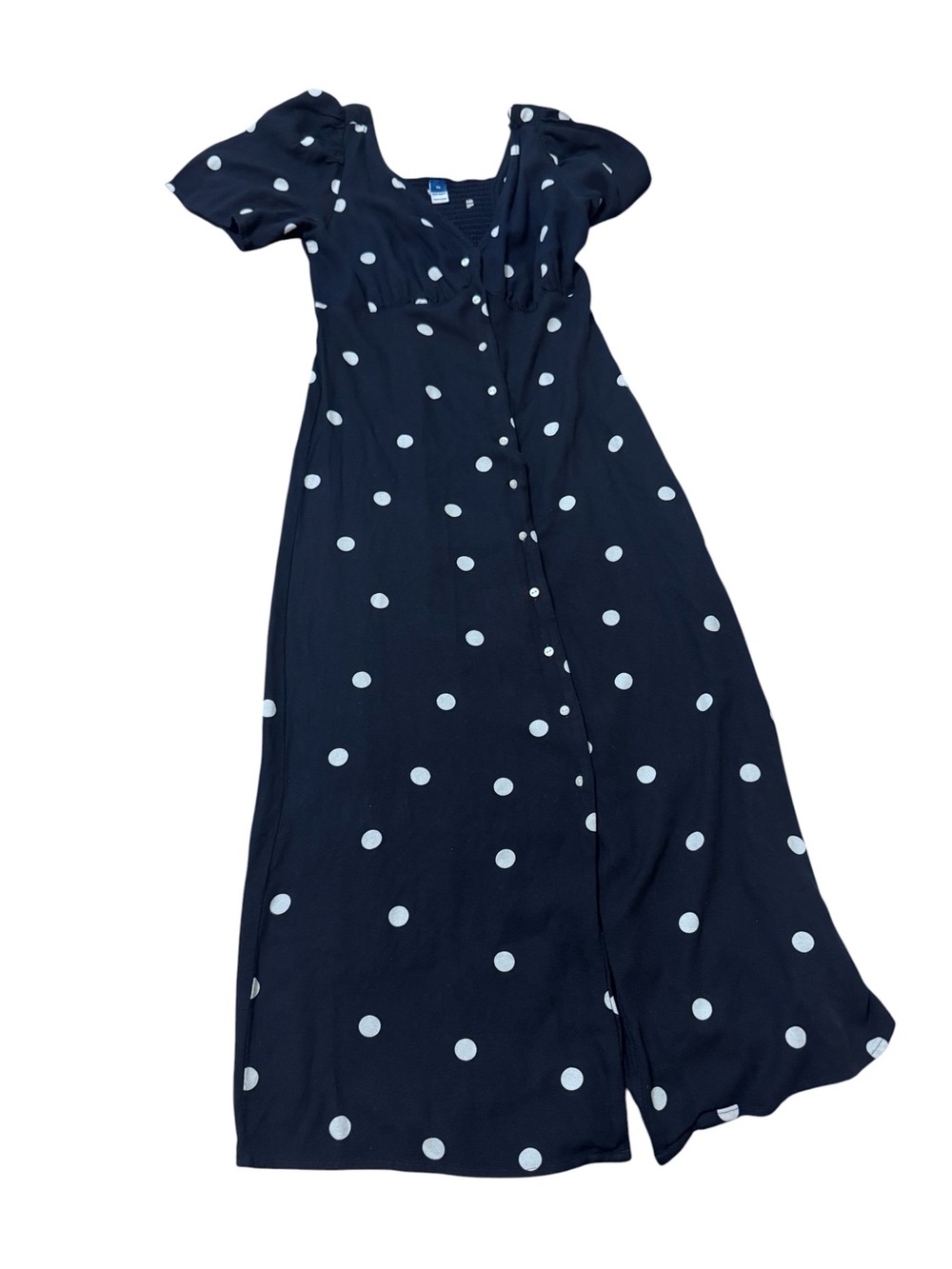 Old Navy Navy Polka Dot Button-Front Maxi Dress - Picture 2 of 7